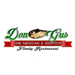 Logo for Don Gus Family Restaurant, featuring text 