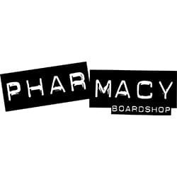 Black and white logo of Pharmacy Boardshop with the words 