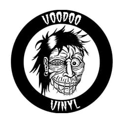 Black and white logo featuring a stylized, stitched-up face with 